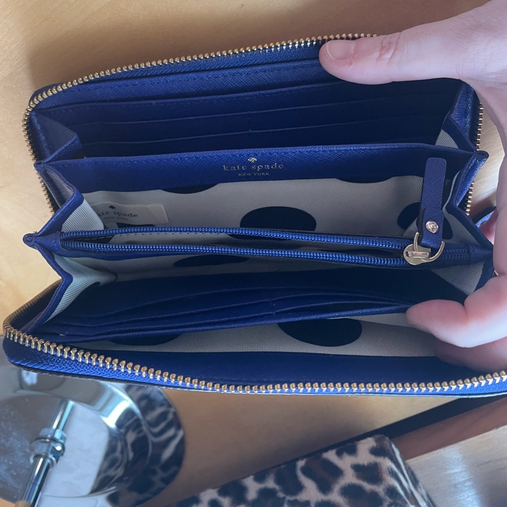 Kate Spade Large Continental Zip Wallet in Lux Blue Saffiano Leather - Picture 12 of 13